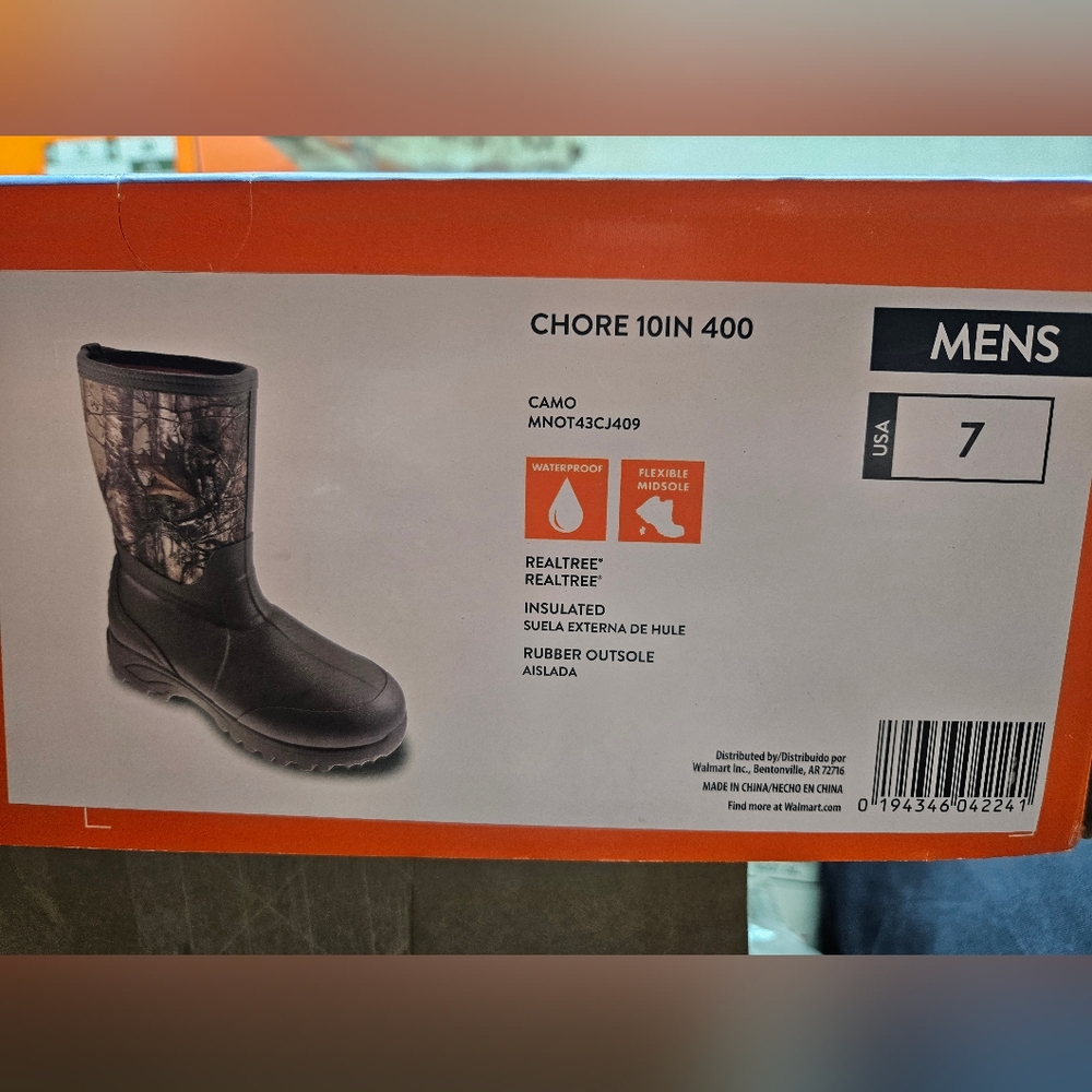 Ozark Trail Camo Waterproof Outdoor Boots Mens Size 7, Brand New Never Worn